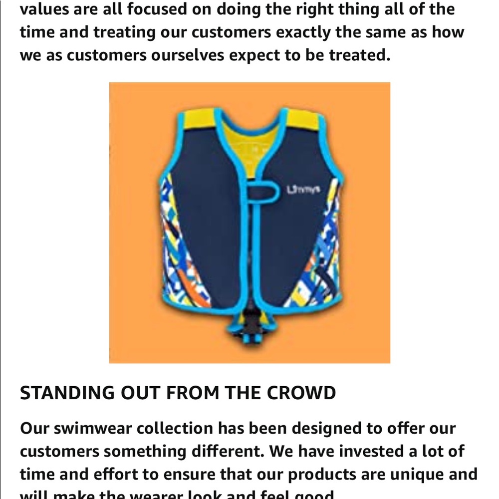 Limmy’s Buoyancy Swim Vest for beginner swimmers with drawstring bag